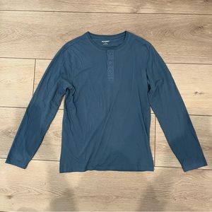 Old Navy Blue Long Sleeve Henley T-Shirt XS